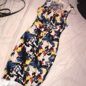 Multi colored button down dress